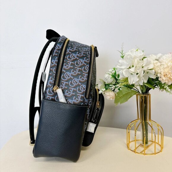 Coach CF344 Court Backpack With Coach Monogram Print IN NAVY - Picture 4 of 5